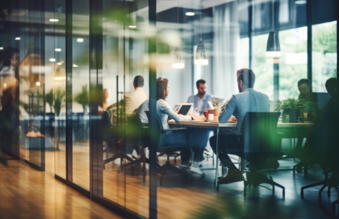 Group of business people working in an office